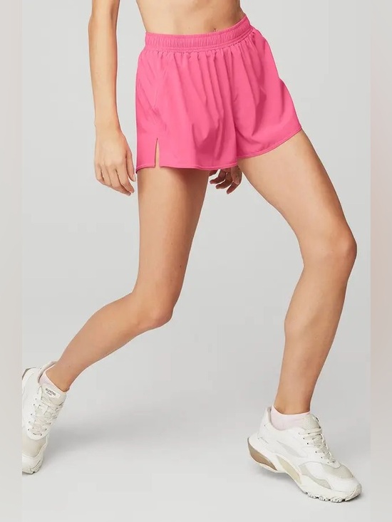 ALO Yoga Pants - Alo Hot Pink High Rise Lined Stride Shorts— Womens Large